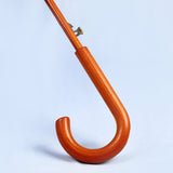 auto open striaght wooden umbrella with fiberglass frame