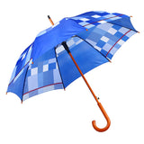 auto open striaght wooden umbrella with fiberglass frame
